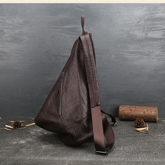 Triangle Genuine Leather Backpack Bag Leather Rucksack Bag 