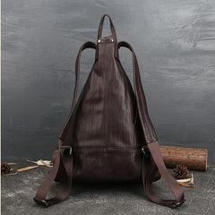 Triangle Genuine Leather Backpack Bag Leather Rucksack Bag 