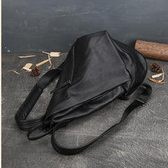 Triangle Genuine Leather Backpack Bag Leather Rucksack Bag 