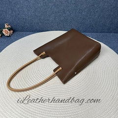 Genuine Leather Tote Vertical Leather Tote Bag Tall Leather Tote Womens - iLeatherhandbag