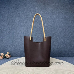 Genuine Leather Tote Vertical Leather Tote Bag Tall Leather Tote Womens - iLeatherhandbag