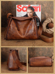Women's brown Leather Hobo Shoulder Bag Genuine Leather Hobo Purses 