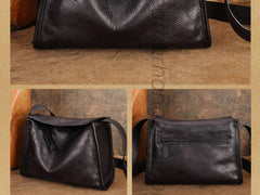Women's Black Leather Hobo Shoulder Bag Genuine Leather Hobo Purses 