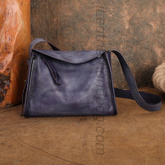 Women's purple Leather Hobo Shoulder Bag Genuine Leather Hobo Purses 