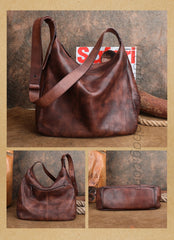 Vintage Leather Hobo Bag With Zipper Western Hobo Purse Medium Hobo Purse Womens 