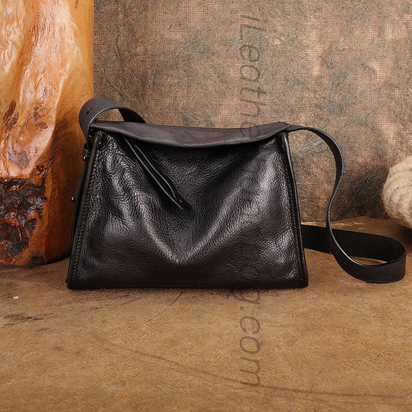 Women's Black Leather Hobo Shoulder Bag Genuine Leather Hobo Purses 
