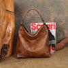 brown Vintage Leather Hobo Bag With Zipper Western Hobo Purse Medium Hobo Purse Womens 