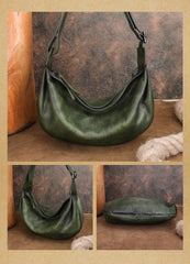 Vintage Leather Hobo Crossbody Purse Slouchy Leather Hobo Bag Womens 