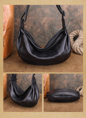 Vintage Leather Hobo Crossbody Purse Slouchy Leather Hobo Bag Womens 