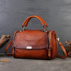 Vintage Leather Satchel Genuine Leather Satchel Handbags 