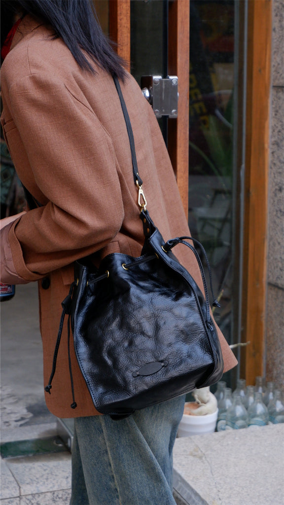 Louis Vuitton Petit Noe Epi Leather Black Draw String Bucket Style