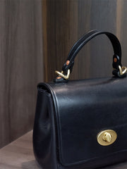 Waxy Leather Mini Satchel Clutch Bag For Ladies