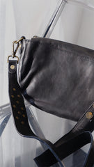 Western Rivet Bag Leather Saddle Crossbody Bag Purse For Ladies