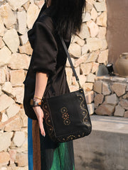 Black Studded Hobo shoulder purse