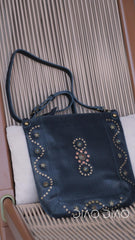 Western Black Studded Hobo Bag 