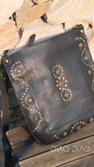 Western Black Studded Hobo purse