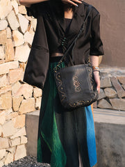 Black Studded Hobo shoulder Bag 