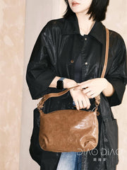 Wome's Small Leather Hobo Bags With Zipper Small Hobo Shoulder Bag 