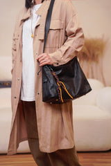 black Leather Hobo Shoulder Bag Ladies Leather Hobo Bag Zipper Medium Hobo Purse