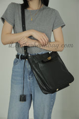 Women's Black Leather Hobo Shoulder Bag Genuine Leather Hobo Purses