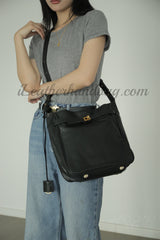 Women's Black Leather Hobo Shoulder Bag Genuine Leather Hobo Purses