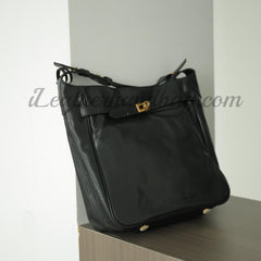 Women's Black Leather Hobo Shoulder Bag Genuine Leather Hobo Purses