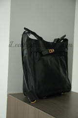 Women's Black Leather Hobo Shoulder Bag Genuine Leather Hobo Purses