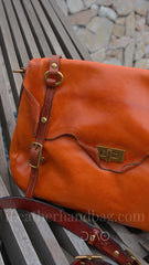 Women's brown Leather Satchel Bag brown Satchel Crossbody Bag purse