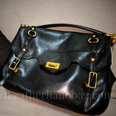 Women's Black Leather Satchel Bag Black Satchel Crossbody Bag purse