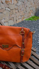 Women's brown Leather Satchel Bag brown Satchel Crossbody Bag purse