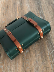 Handmade Leather Satchel Handbags Women's Genuine Leather Satchel Green Satchel Bag 