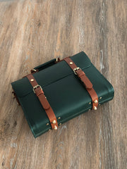 Handmade Leather Satchel Handbags Women's Genuine Leather Satchel Green Satchel Bag 