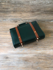 Handmade Leather Satchel Handbags Women's Genuine Leather Satchel Green Satchel Bag 