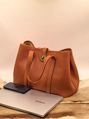 Women's Genuine Leather Satchel Handbags Brown Leather Satchel Handbag 