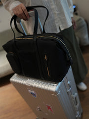 Medium Nylon And Leather Weekender Tote Women's Nylon And Leather Tote Bag 