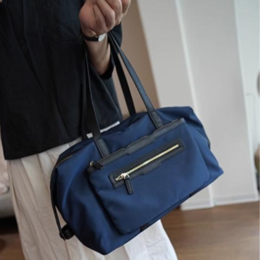 Medium Nylon And Leather Weekender Tote Women's Nylon And Leather Tote Bag 