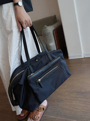 Medium Nylon And Leather Weekender Tote Women's Nylon And Leather Tote Bag 