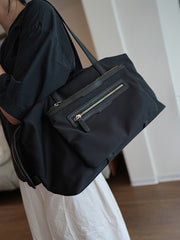 Medium Nylon And Leather Weekender Tote Women's Nylon And Leather Tote Bag 