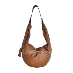 Women's Slouchy Hobo Bag Lambskin Leather Croissant Bag Purse - iLeatherhandbag