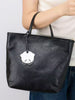Women's Small Leather Tote Handbag With Leather Straps Small Black Leather Crossbody Purse 