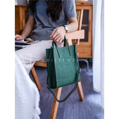 Women's Small Leather Tote Small leather tote bag green