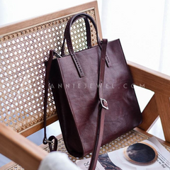 Women's Small Tote Leather Bag Leather Vertical Tote Bag For Women 