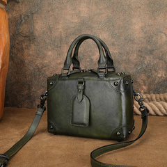 green Small Leather Box Bag Purse Women's Small Leather Satchel Purse 