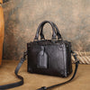 Black Small Leather Box Bag Purse Women's Small Leather Satchel Purse 