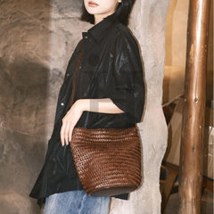 Women's Woven Leather Hobo Bag Leather Woven Hobo Bag Hobo Crossbody Leather 