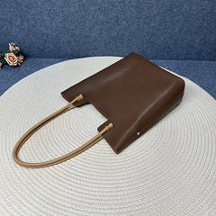 Womens Brown Leather Tote Bag With Zipper Brown Leather Bag Tote Purse 