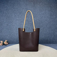 Womens Brown Leather Tote Bag With Zipper Brown Leather Bag Tote Purse 