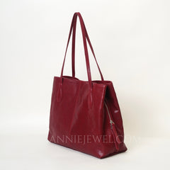 Burgundy Leather Tote Real Leather Tote Bag Genuine Leather Tote Bag With Zipper Womens - iLeatherhandbag
