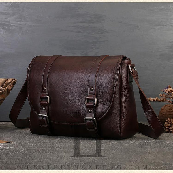 Genuine Leather Laptop Satchel Womens Messenger Laptop Bag 