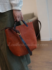 The Leather Small Tote Bag With Leather Straps For Womens Small  Leather Tote Handbags - iLeatherhandbag